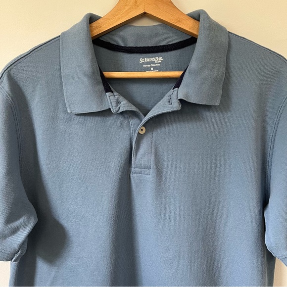 St. John’s Bay Heritage Pique Polo, Light Blue, Size M - Picture 4 of 9